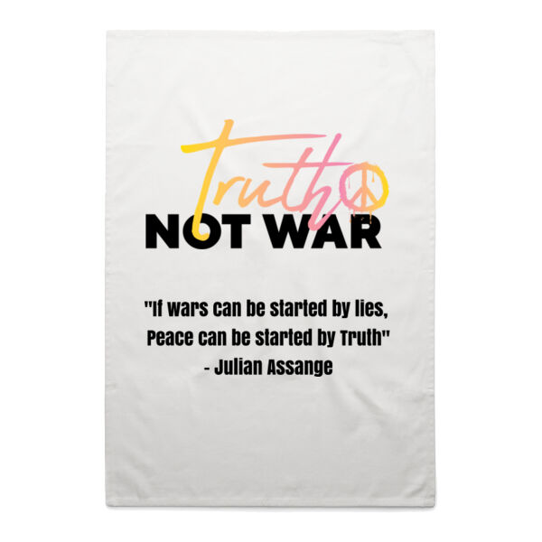 Truth Not War Julian Assange Tea Towel Thumbnail